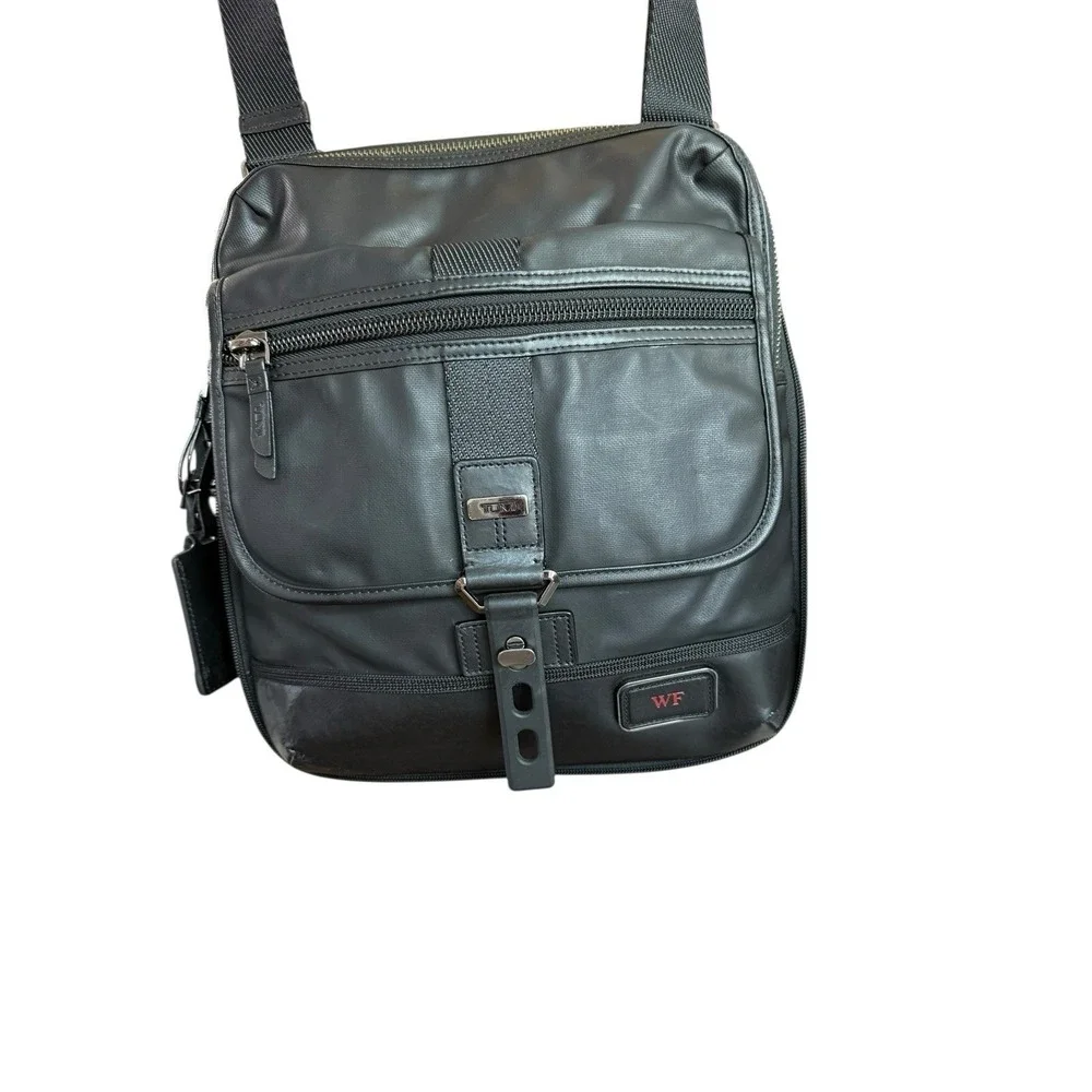Tumi Alpha Bravo‎ Black Ballistic Nylon Crossbody Messenger Bag WF Monogram